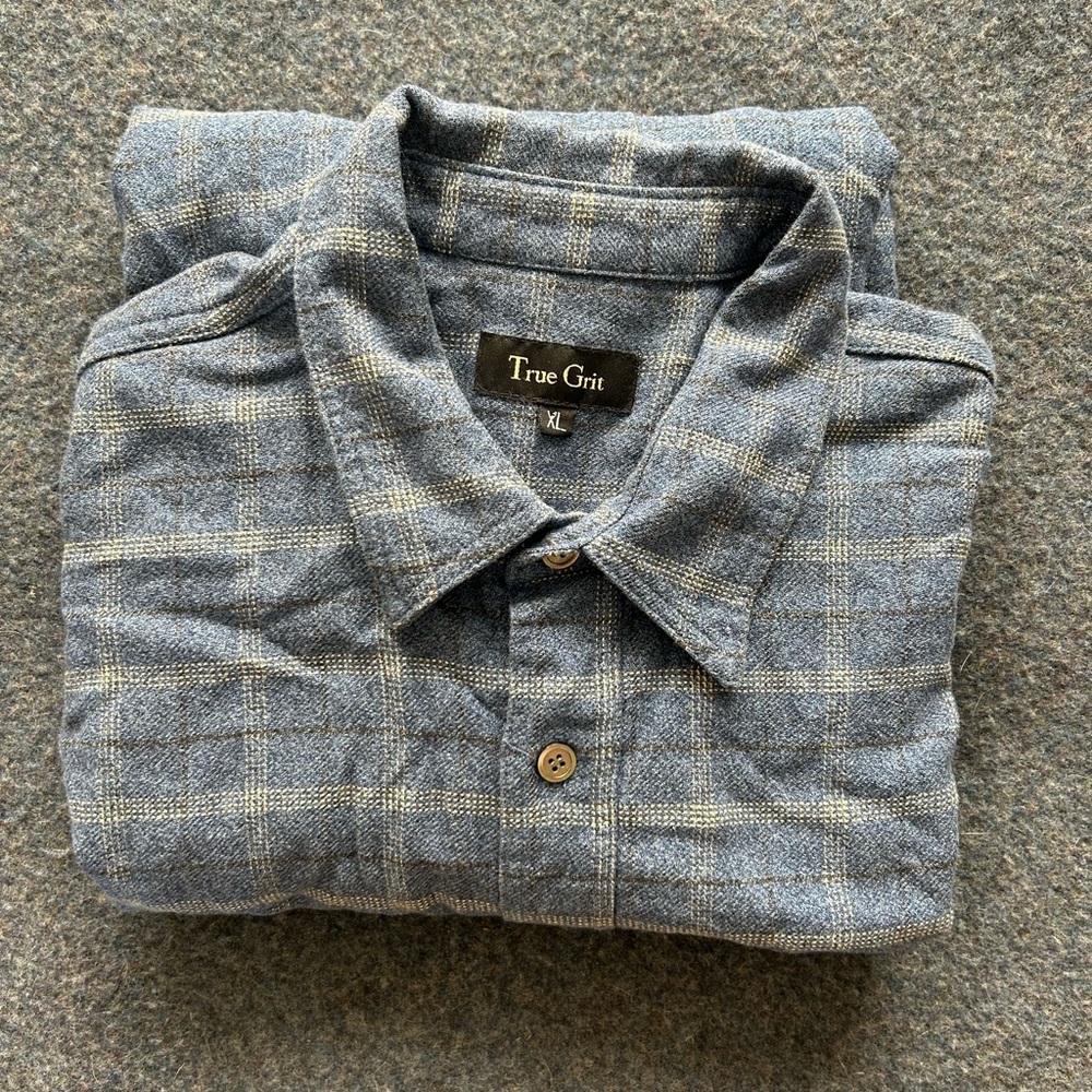 True Grit 100% Cotton Melange Plaid Shirt
